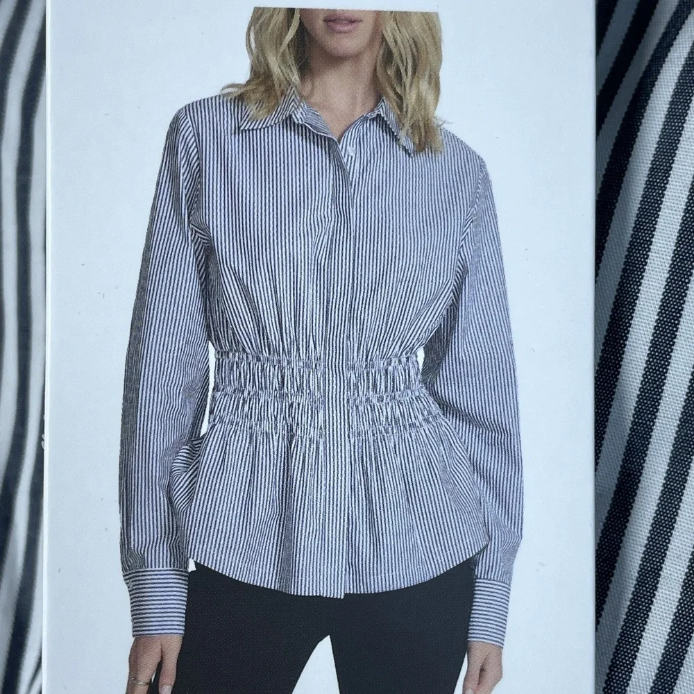 Steve Madden Women's S Striped Blouse Multi Cotton e0453 - Picture 1 of 8